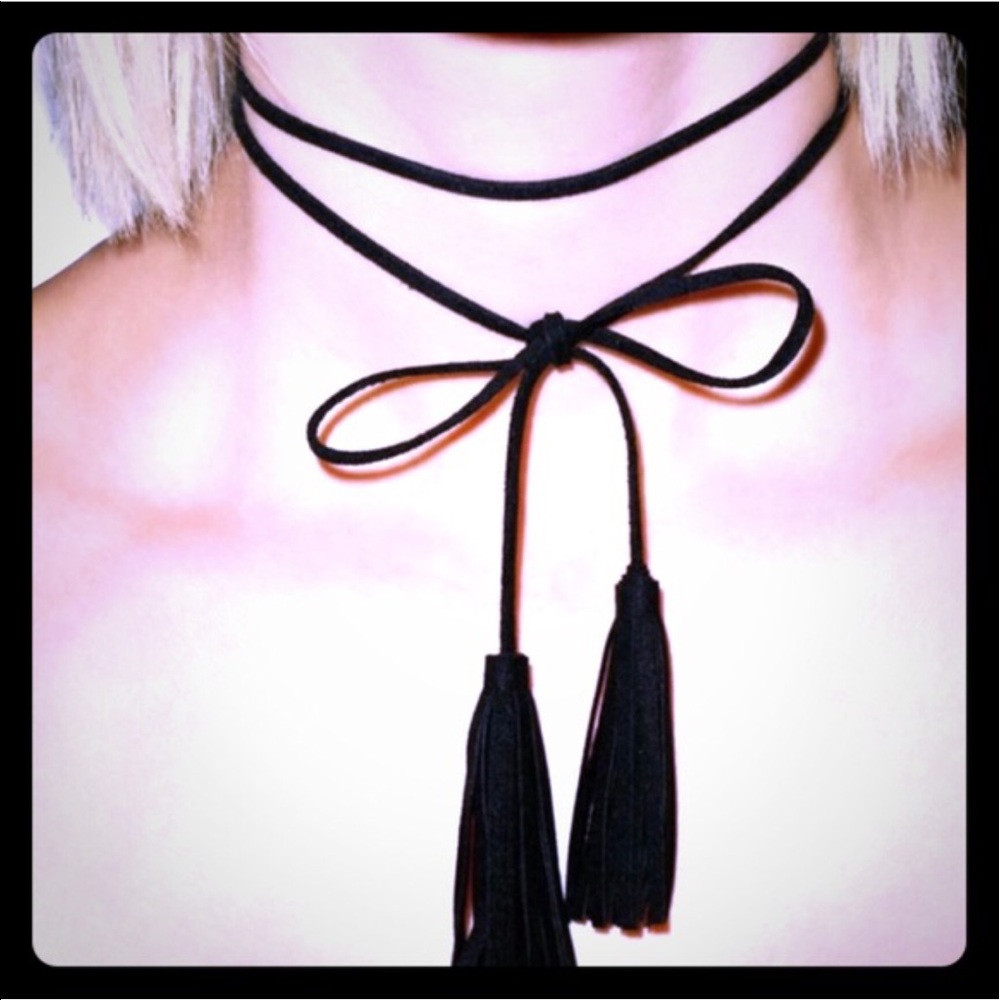 NEW•Zen Bohemian Sueded Brown Choker w/ Tassels